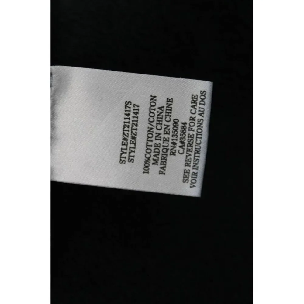 Z Supply Womens Cotton Printed Crew Neck Pullover Sweatshirt Black Size Medium